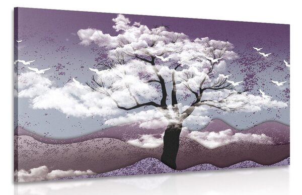 Stampa su tela – Albero immerso nelle nuvole