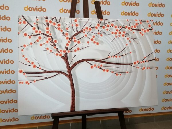 Quadro su tela – Albero moderno su sfondo astratto