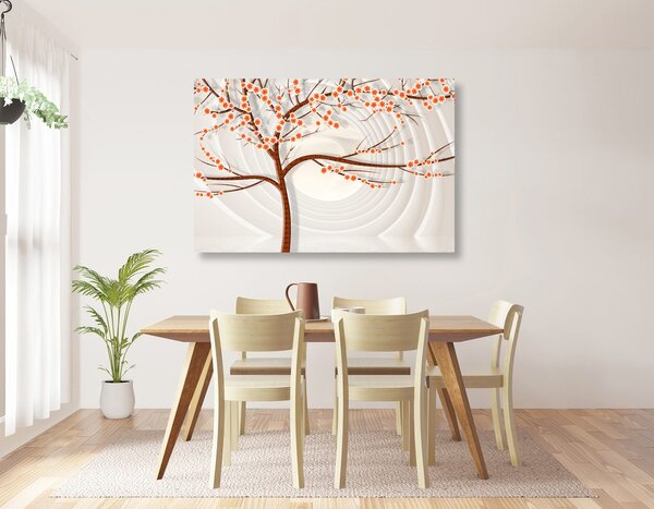 Quadro su tela – Albero moderno su sfondo astratto