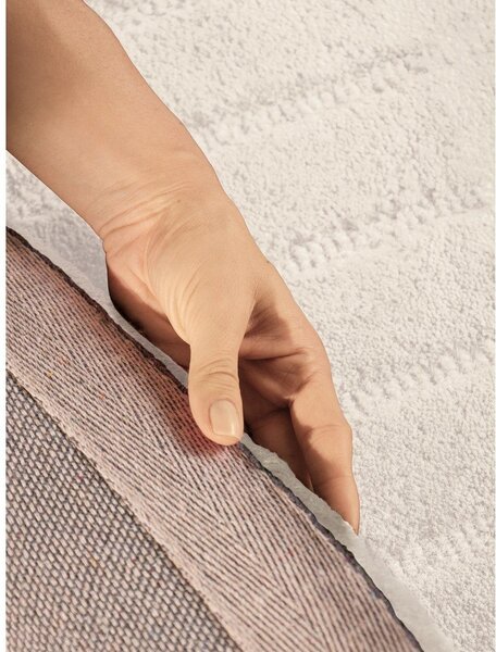 Tappeto rotondo color crema in lana tessuto a mano ø 120 cm Arcura – Vikosa