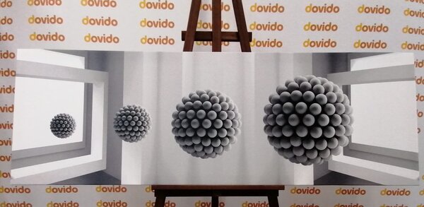 Quadro su tela – Sfere in bianco e nero nello spazio