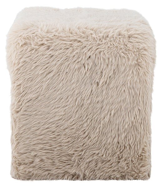 Poggiapiedi beige con rivestimento in pelliccia sintetica Bobbie – Bloomingville