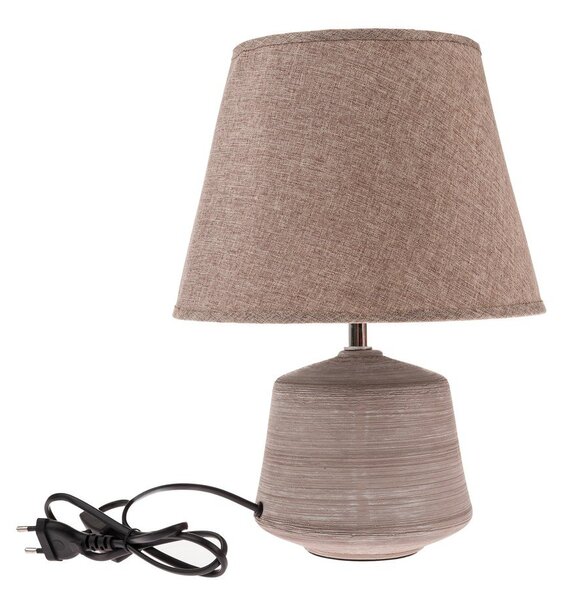Lampada da tavolo beige/marrone chiaro con paralume in tessuto (altezza totale 33 cm) – Dakls
