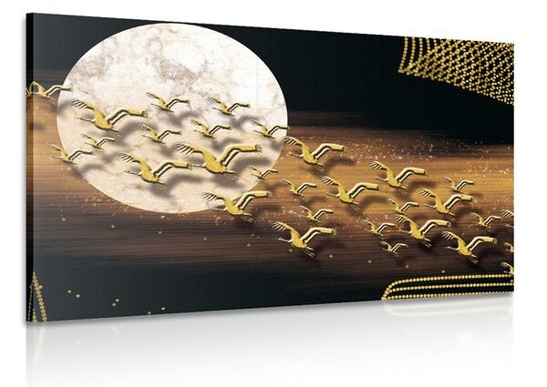 Quadro su tela – Volo di uccelli durante la luna piena