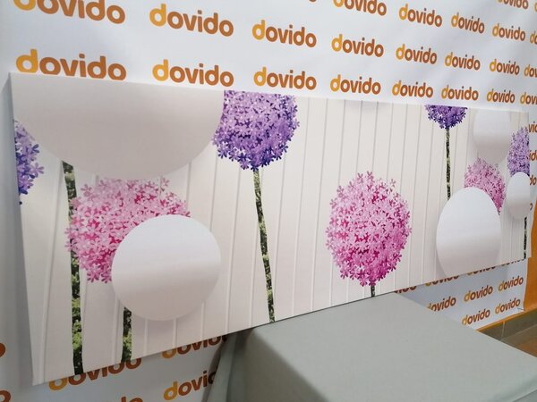 Quadro su tela – Fiori interessanti con elementi e motivi astratti