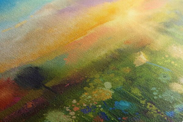 Quadro su tela – Pittura a olio di fiori di campo