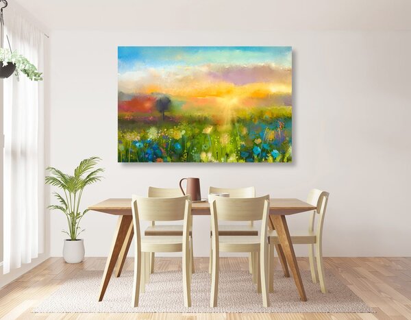 Quadro su tela – Pittura a olio di fiori di campo