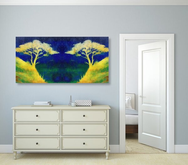 Quadro su tela – Tramonto magico sulla campagna