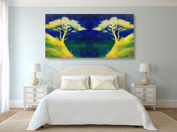 Quadro su tela – Tramonto magico sulla campagna