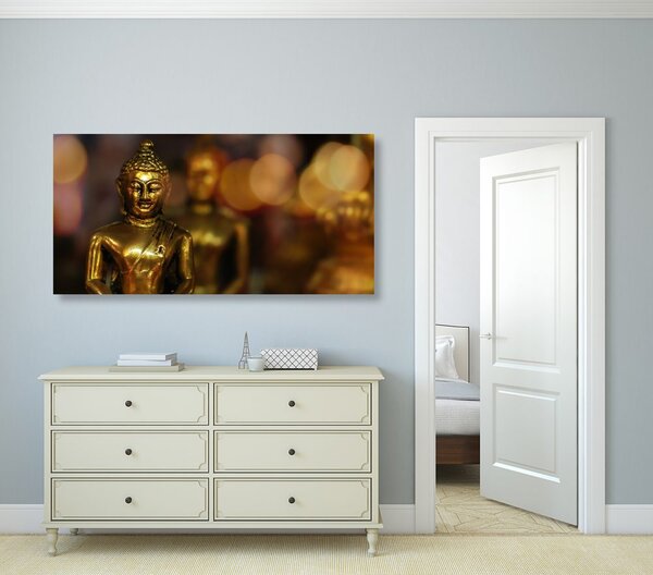 Quadro su tela – Buddha con sfondo astratto