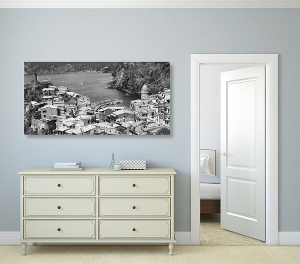 Quadro su tela – Costa d'Italia in bianco e nero