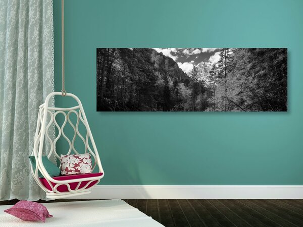 Quadro su tela – Paesaggio montano in bianco e nero