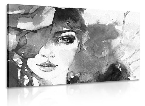 Quadro su tela – Ritratto di donna in bianco e nero