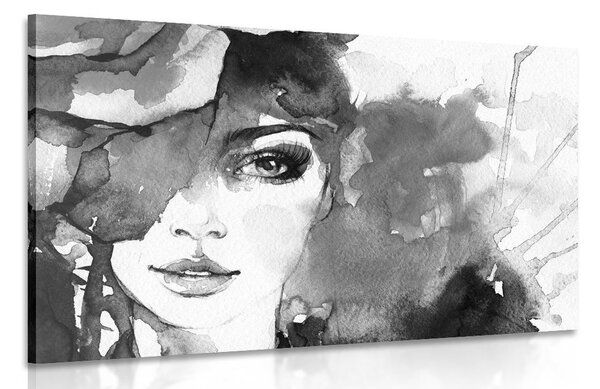 Quadro su tela – Ritratto di donna in bianco e nero
