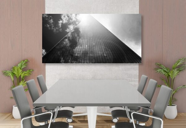 Quadro su tela – Grattacielo in bianco e nero