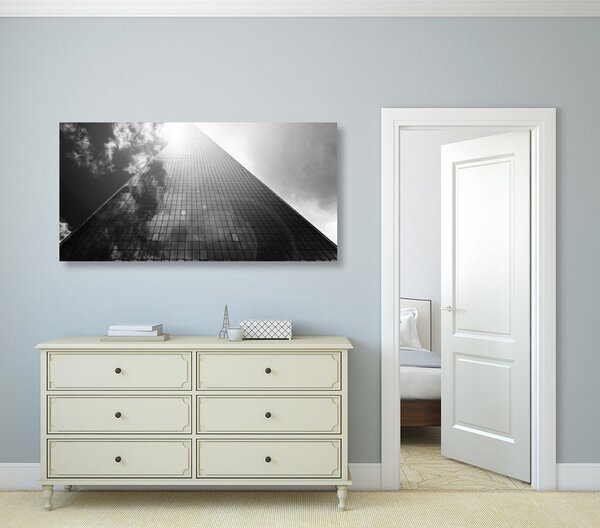 Quadro su tela – Grattacielo in bianco e nero