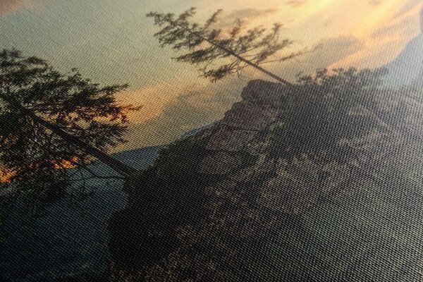 Quadro su tela – Paesaggio montano sul lago