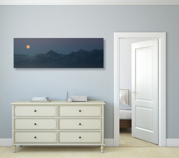 Quadro su tela – Luna piena sopra le montagne