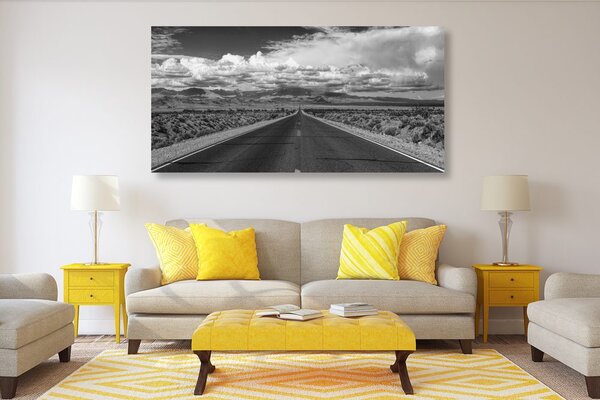 Quadro su tela – Sentiero nel deserto in bianco e nero