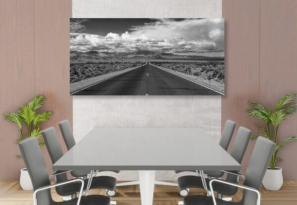 Quadro su tela – Sentiero nel deserto in bianco e nero