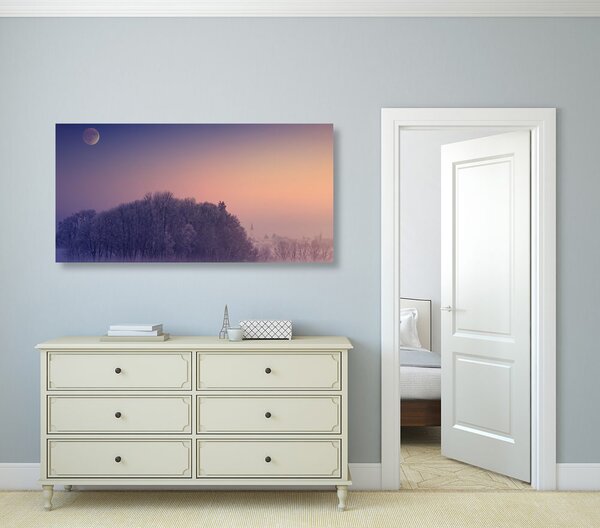 Quadro su tela – Luna piena sopra il villaggio