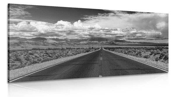 Quadro su tela – Sentiero nel deserto in bianco e nero