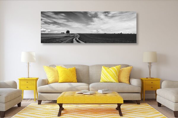 Quadro su tela – Paesaggio incantevole in bianco e nero