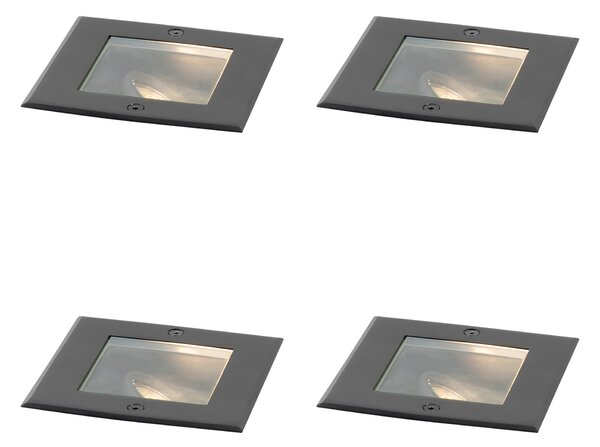 Set di 4 faretti da terra moderni neri regolabili IP65 - Oneon