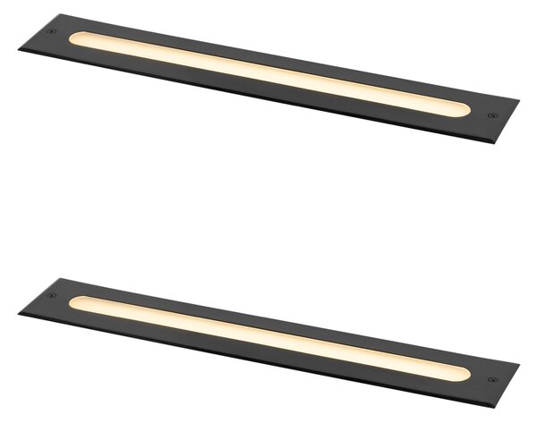Set di 2 faretti da terra moderni neri 50 cm incl. LED IP65 - Eline