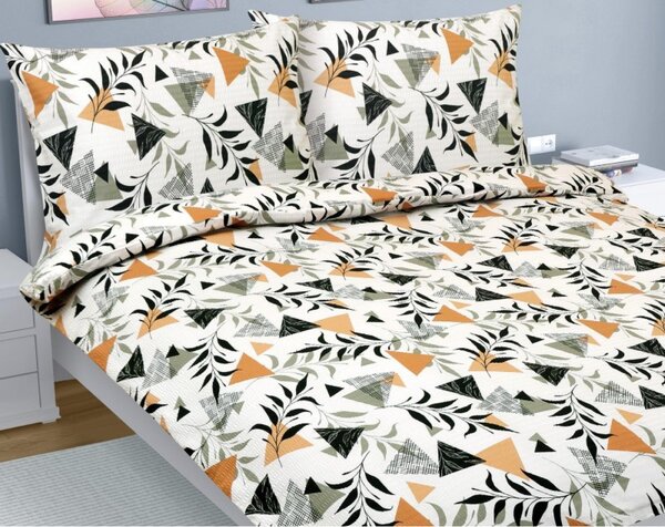 Coperta doppia in crêpe di lino - 1 pezzo 180x200, 70x90 - crema, arancione, grigio