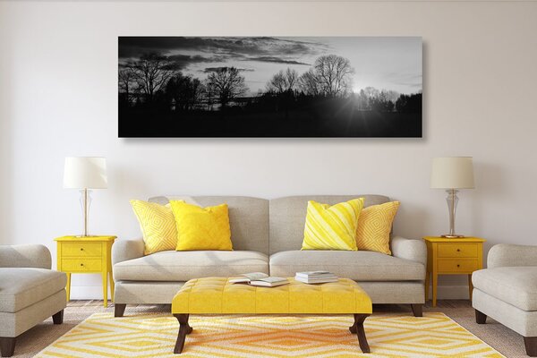 Stampa su tela – Splendido tramonto in bianco e nero