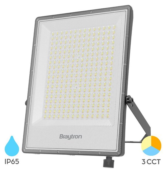 Proiettore LED Braytron da 200 W per esterni IP65 – Proiettore super luminoso da 22.000 lm con selezione della temperatura di colore 3000K/4000K/6500K, proiettore LED in alluminio impermeabile
