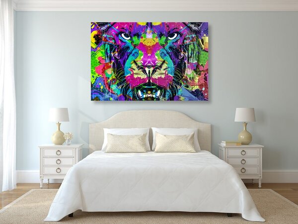 Stampa su tela – Felino multicolore