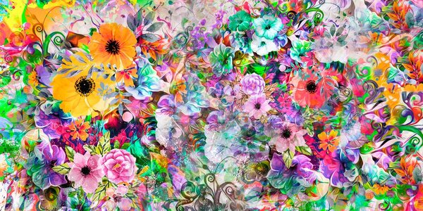 Quadro su tela – Fiori multicolori
