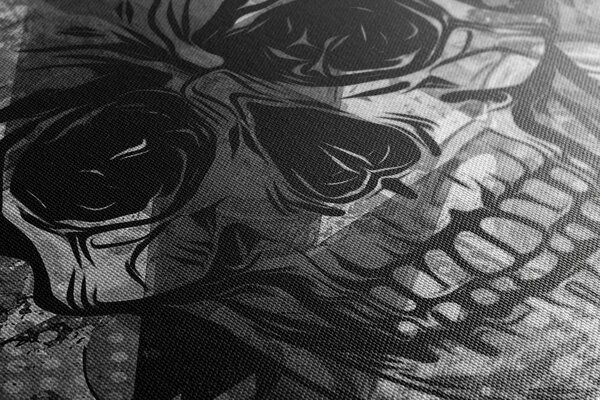 Stampa su tela – Teschio in bianco e nero