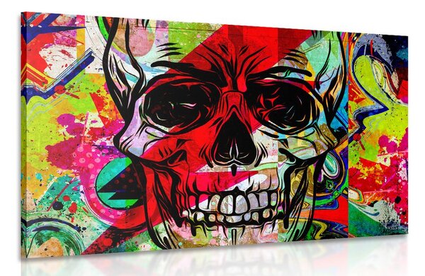 Quadro su tela – Teschio in versione graffiti
