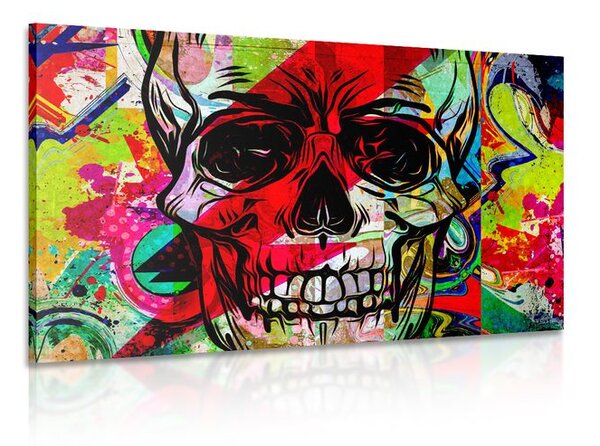 Quadro su tela – Teschio in versione graffiti