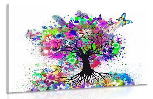 Quadro su tela – Albero fiorito pieno di colori