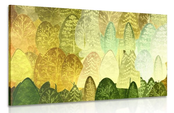 Stampa su tela – Alberi asimmetrici verdi