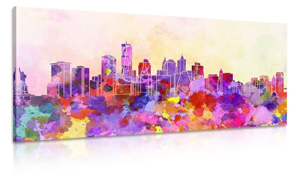 Quadro su tela – New York in versione acquerello