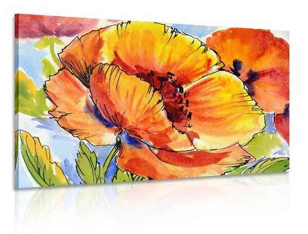 Quadro su tela – Bouquet di fiori di papavero