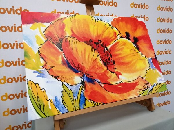 Quadro su tela – Bouquet di fiori di papavero
