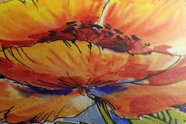 Quadro su tela – Bouquet di fiori di papavero