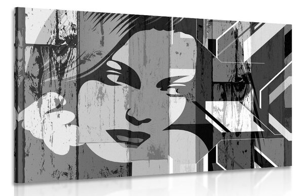 Quadro su tela – Ritratto di donna in bianco e nero