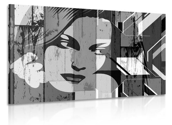 Quadro su tela – Ritratto di donna in bianco e nero