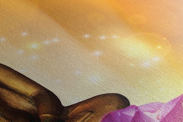 Quadro su tela – Statua di Buddha su fiore di loto