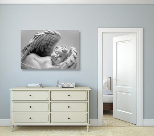 Quadro su tela – Piccolo angioletto in bianco e nero