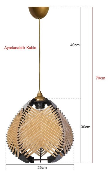 Lampadario nero/beige con paralume in tessuto ø 25 cm – Opviq lights
