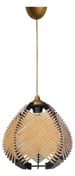 Lampadario nero/beige con paralume in tessuto ø 25 cm – Opviq lights