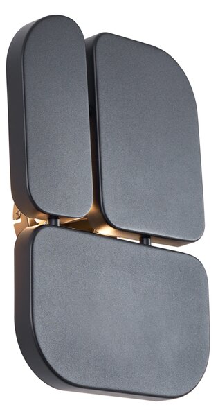 Lampada da parete di design nera a 3 luci - Planes